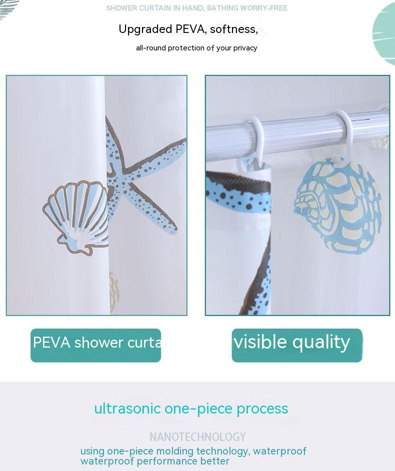 Waterproof Shower Curtain - Soft Texture, Easy to Clean, Eco-Friendly Material - Ideal for Bathroom, Shower Stall - with Hook Hole Design