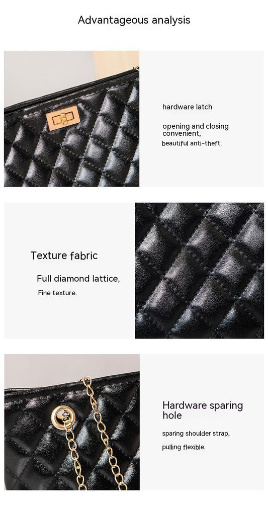 Big Tote Bags for Women Chain Crossbody Bag Diamond Lattice Shoulder Bag Female Large Leather Plaid Shopper Handbags