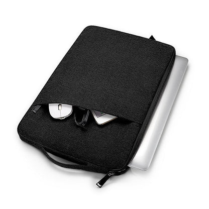 15.6-Inch Waterproof Laptop Sleeve with iPad Pocket - Multi-Layer Shockproof Protective Case for MacBook/Tablet, Slim Durable Design for Work & Travel, Black