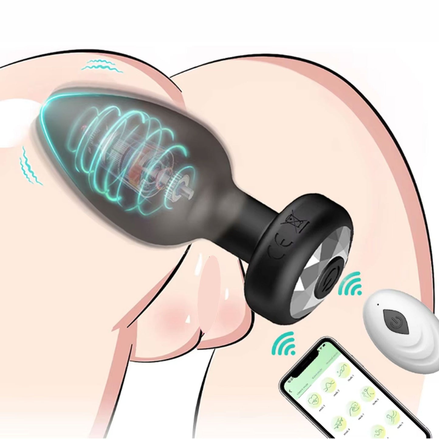 Smart Anal Plug APP Vibrator Wireless Remote Control Butt Plug Vibrating Male Prostate Massage Waterproof Rechargeable Silicone Adult Sex Toy for Men Women Couples