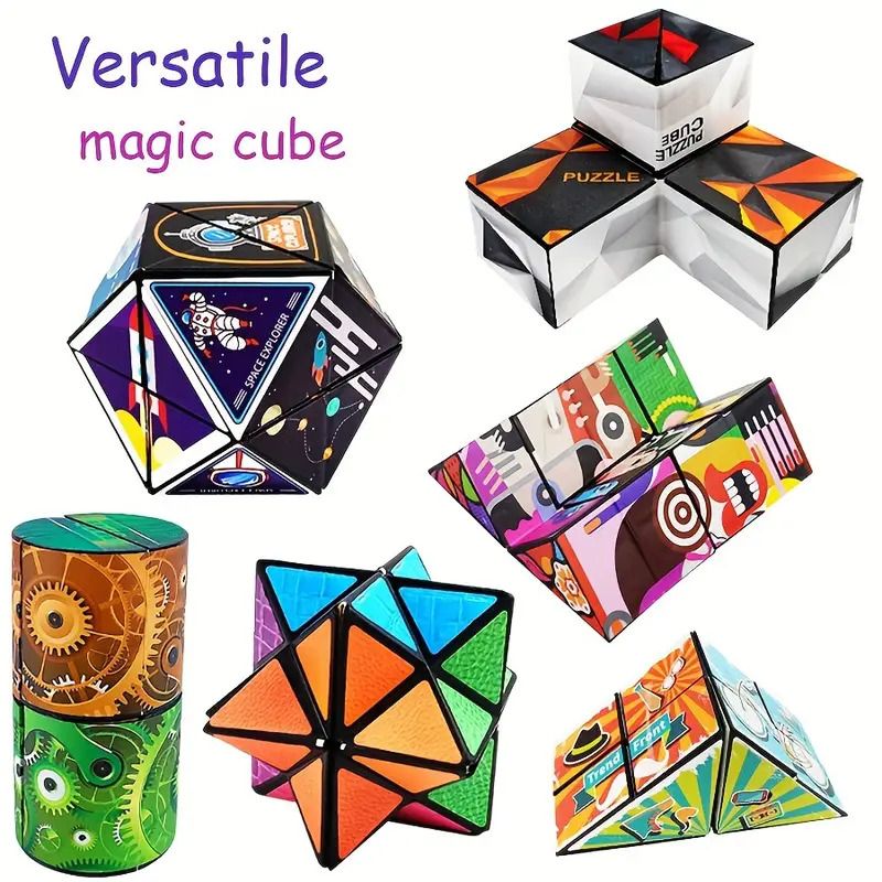3D Hexagon Puzzle for Youngsters Infinity Magic Cube - 3D Hexagon Puzzle for Youngsters Space Geometry Flip Toy Brain Boost & Relax Mixed Colors, ABS Material