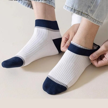 ASSKLO 5 Pairs Fashion 100% cotton socks Men's Socks Anti Odor Socks Men Short socks anti odor Ankle Socks Breathable Sweatproof Street Deodorant Invisible Women's socks unisex socks Classy Comfort
