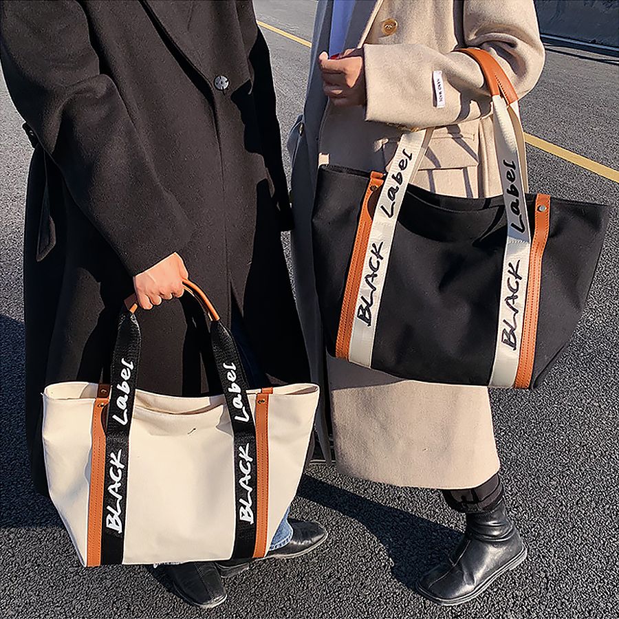 Ladies Large Capacity Tote Bag Women Handbag Simple Canvas Bag