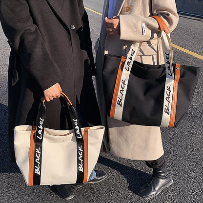 Ladies Large Capacity Tote Bag Women Handbag Simple Canvas Bag