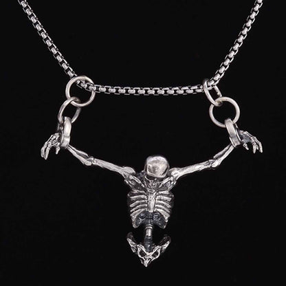 New Design European And American Halloween Punk Wind Crucifixion Skull Head Necklace Fashion Retro Accessories
