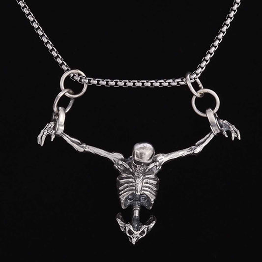 New Design European And American Halloween Punk Wind Crucifixion Skull Head Necklace Fashion Retro Accessories