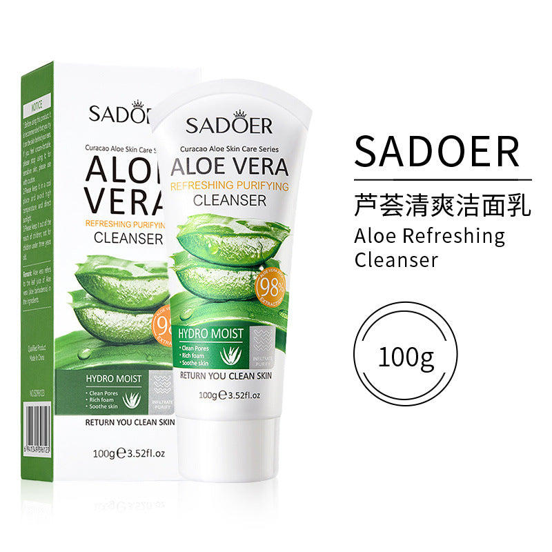 Aloe Vera Cleanser Skin Care Cleaner Shrink Pore Deep Cleaning Care Skin Rejuvenation moisturizing Face Wash Oil Control 100g