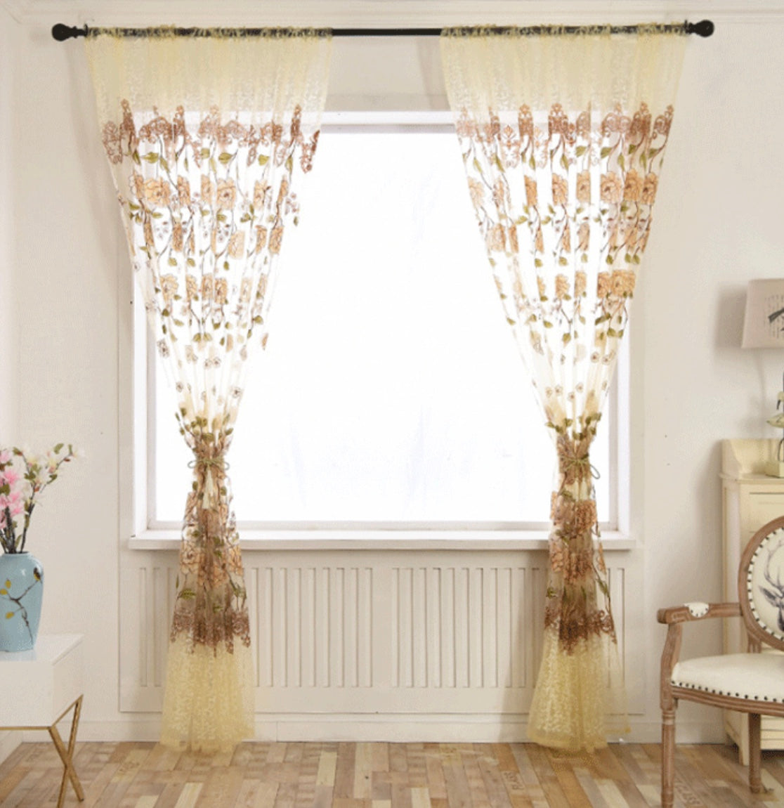 Tulle on The Window Curtains In Living Room Curtain Goods for Home and Kitchen Blinds Housing Fade Into The Bedroom Hall Rose one panel