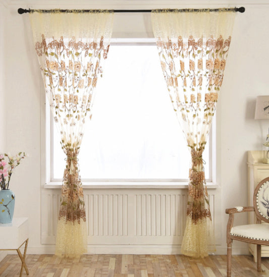Tulle on The Window Curtains In Living Room Curtain Goods for Home and Kitchen Blinds Housing Fade Into The Bedroom Hall Rose one panel