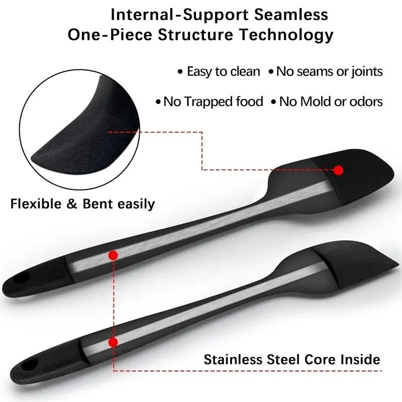 7 Pieces Silicone Spatula Set Food Grade Non Stick Heat Resistant Spatulas Turner for Cooking Baking Mixing Bakeware Tools Cooking Utensils