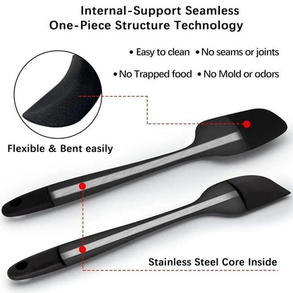 7 Pieces Silicone Spatula Set Food Grade Non Stick Heat Resistant Spatulas Turner for Cooking Baking Mixing Bakeware Tools Cooking Utensils