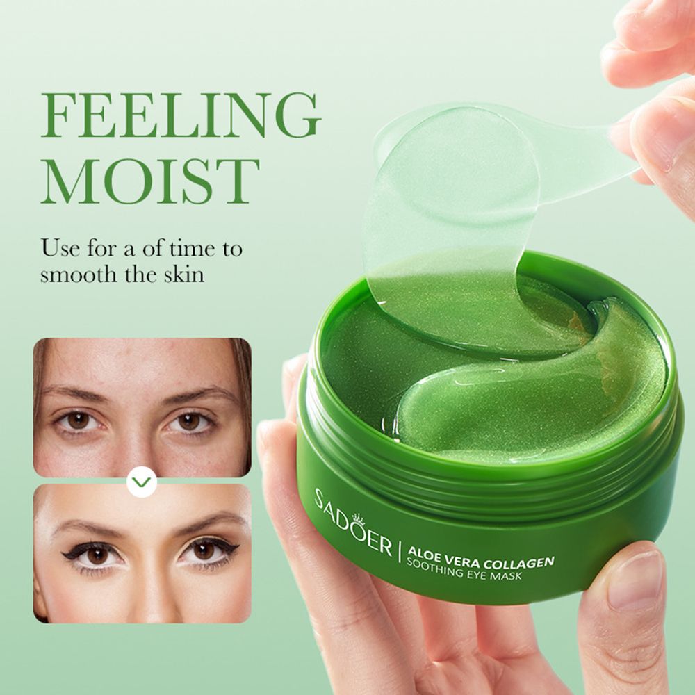 Aloe vera eye mask SADOER collagen improves dark circles, wrinkles, and eye bags 60pcs/30pairs