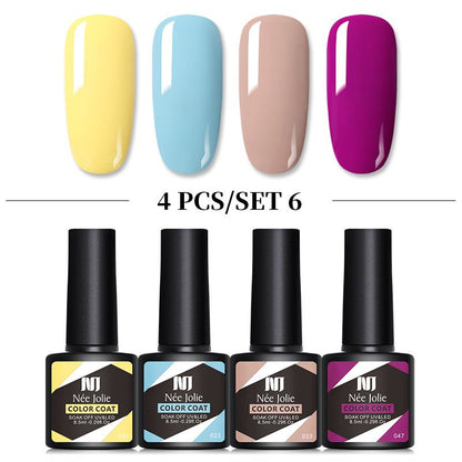 4PCS/SETS New frosting effect fashionable women's nail polish glue set 4-color small set nail enhancement
