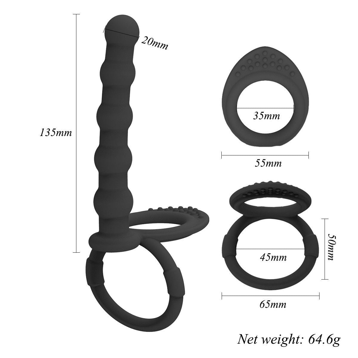 Silicone Anal Plug With Penis Ring,Anal Beads With Cock Ring,Anal Sex Toys,Anal Toys For Men,Women And Beginners,Sex Toy For Vagina,Anal Training For Anal Trainer,Anal Butt For Couples,G Spot Plug Toy