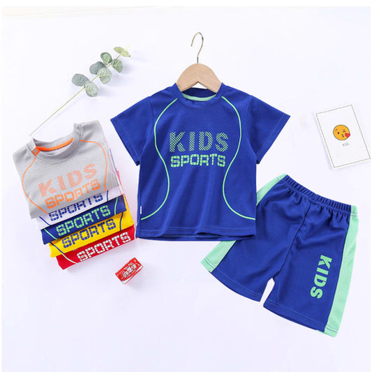 2-Piece Set（T-shirt+Shorts）Multi-Color Kids' Quick-Dry Sports Clothing Sets: Breathable Short Sleeve Jersey & Sport Shorts for Boys & Girls Toddler
