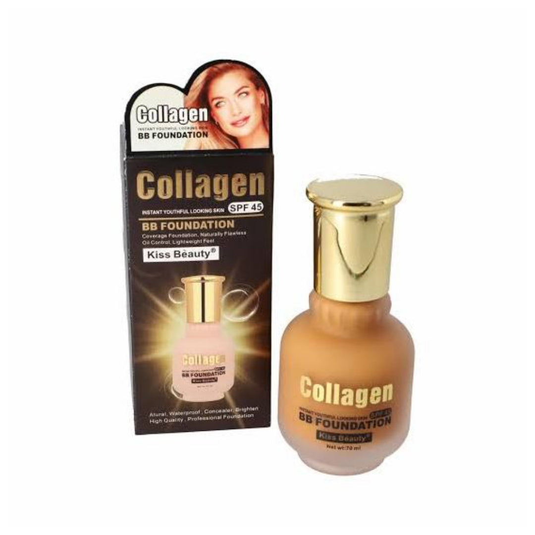 Kiss Beauty Collagen SPF 45 BB Foundation Coverage Youthful Looking Skin Makeup Foundation