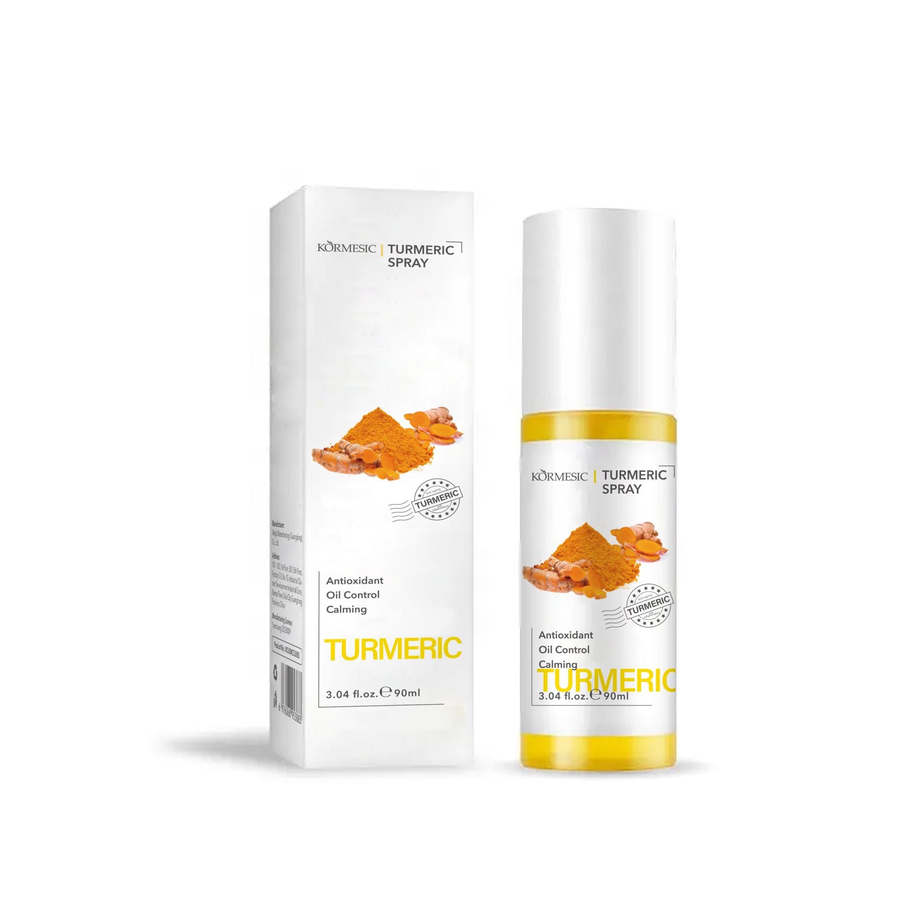 KORMESIC Turmeric 5-Piece Oil-Control & Brightening Skincare System - Antioxidant Cleanser, Balancing Cream Dark Spot Serum + Soothing Oil & Mask Anti-Inflammatory, Fades Acne Marks & Repairs Barri