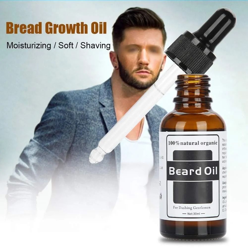 100% Natural Organic Beard Oil – Premium Blend of Argan, Jojoba & Grapeseed Oils with Vitamin E – Hydrates Beard & Skin, Tames Frizz, Soothes Itch & Flakes, Lightweight Grooming Oil