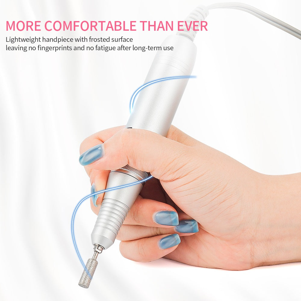 Wireless Nail Drill Manicure Grinder Machine 35000RPM Nail File Polishing Grinding Machine 65W Nail Milling Cutter Nail Art Tool