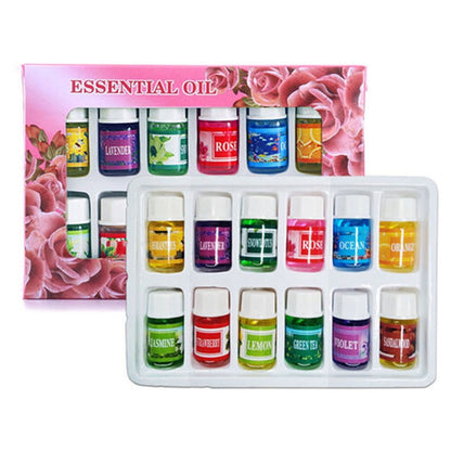 12 pcs Essential Oil Set for diffuser, humidifier, Aromatherapy Scents: Lavender Violet Green Tea Rose Sandal wood Snow Lotus Jasmine Orange Ocean Lemon Osmanthus Strawberry