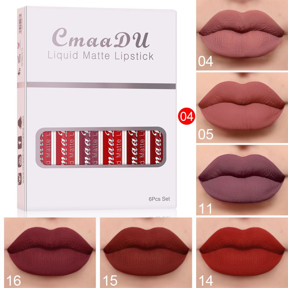 6PCS/set lipstick lip gloss set makeup long-lasting liquid lipstick set makeup matte non stick cup lip gloss