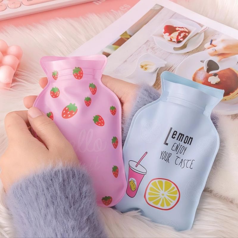 2pcs Mini Hot Water Bottle Cute Hot Water Bag Soft Portable Hot Water Bottle Menstrual Cramps Household Personal Care Women Lady Girls Period Pain Relief Warm Hand Warm Foot