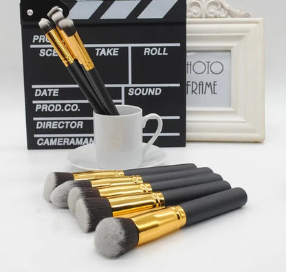 women extr large 10pcs Makeups bag kit Brushes Powder/EyeShadow Makeup brushes kit set Beauty Set