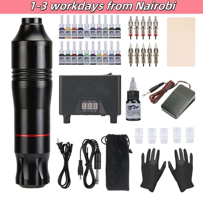 Professional Tattoo Pen Kit Rotary ,Tattoo Machine With LED Mini Tattoo Power Supply 1200mAh Cartridge Needles Tattoo Kit For Body,Suitable for beginners, professionals