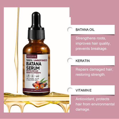 EELHOE Batana Oil Hair Care Essential Oil Hair Strengthening Hair Growth Serum Anti-Hair Loss Treatment Repairs Frizzy Hair Deep Nourishes Scalp Smooth Hair Conditioner Ehance Hair Shine Batana Serum