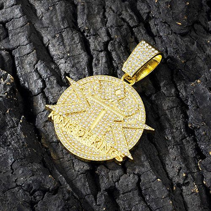 iced men pendant necklace for man hip hop iced pendant necklace with cuban chain for men/women hip hop fashion jewelry accessory gift for him/her party show costume jewelry