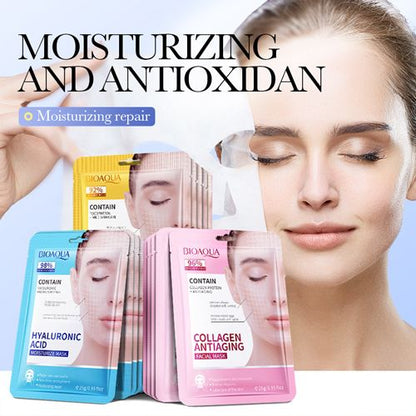 New Arrivals 8Pcs Collagen Face Mask Anti-wrinkle Retinol Hyaluronic Acid Firming Facial Masks Hydrating  Anti-aging Repair Brightening Moisturizing Face Mask Facial Skin Care