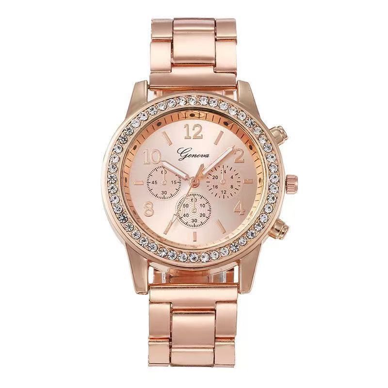5pcs/set Women's Casual Quartz Watch Jewelry Women's Diamond Watch Ring Necklace Earrings Bracelet Set Wristwatch Female Casual Ladies Quartz Watches