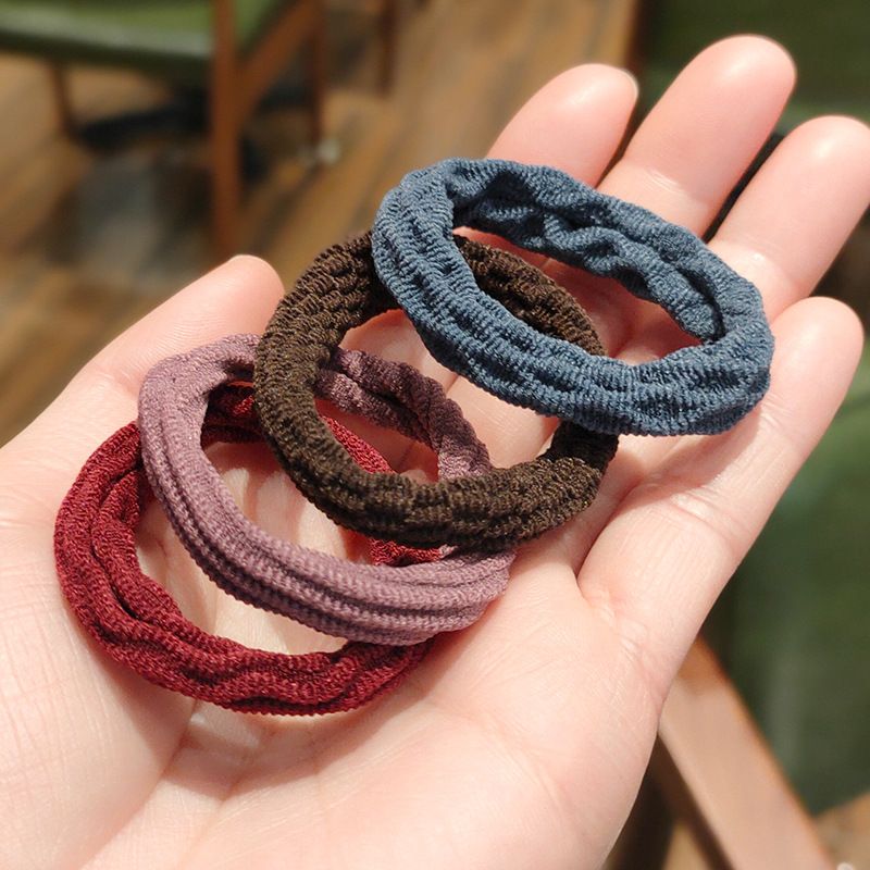 20 PCS/Set New Hair Accessories 20 Rubber Bands Women's High Elasticity Hair Tie simple Headband Wave Style Colorful Mix Headdress