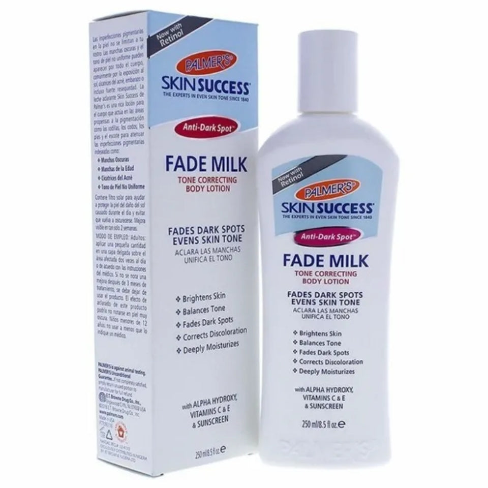 Palmers skin success body lotion Even tone Fade Milk with Vitamin E and Alpha Hydroxy Anti dark spot fade tone correcting lotion White 250ml