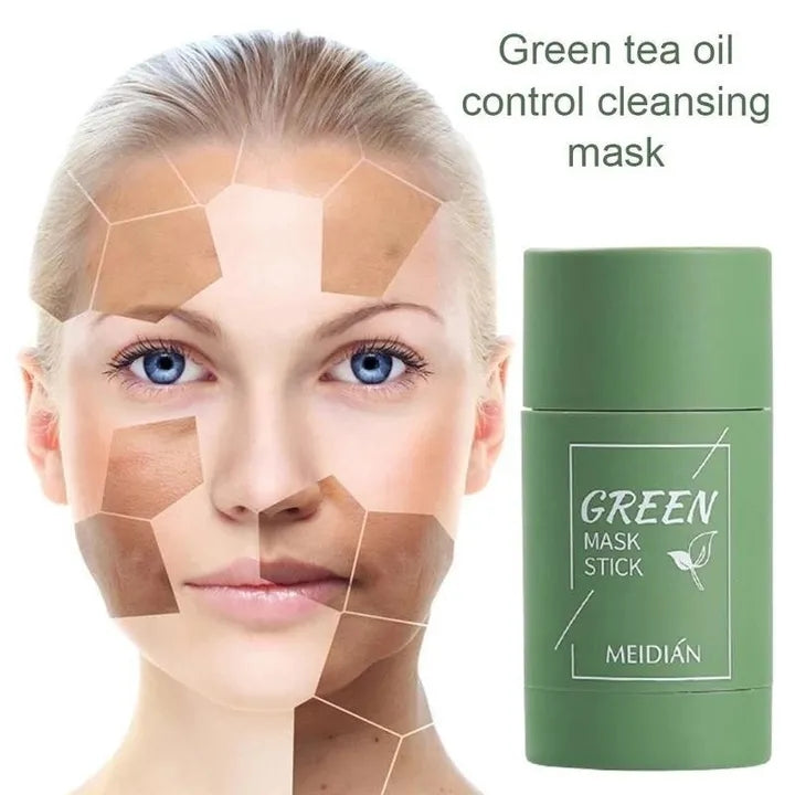 Green Tea Oil Control Solid Cleansing Mask Clean Blackhead Moisturizing Skin Care