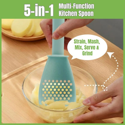 Multifunction Tongs Whisk Kitchenware Set Soft Silicone Cooking Spoon Drain Spoon Mashed Potato Grinder Noodle Scoop Egg Beater Churns Egg White And Yolk Separation Food Clip cook