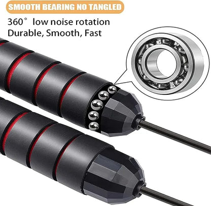 Jump Rope Tangle-Free Rapid Speed Jumping Rope with Ball Bearings, Skipping Rope with Foam Handles for Women Men Kids, Adjustable Jump Rope for Fitness Workout Aerobic Exercise