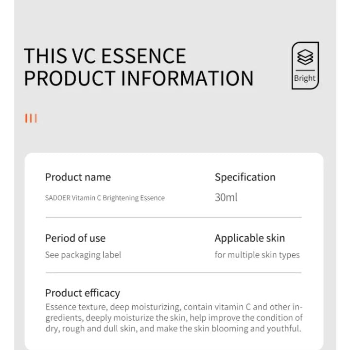 5 in 1 SADOER Vitamin C Cream + Vitamin C Serum + Vitamin C Moisturizing Lip Balm + Charcoal Mask Peel off + Vitamin C Foaming Face Wash, for Brightening, Remove Black Heads, Lips Brightening, Moistu