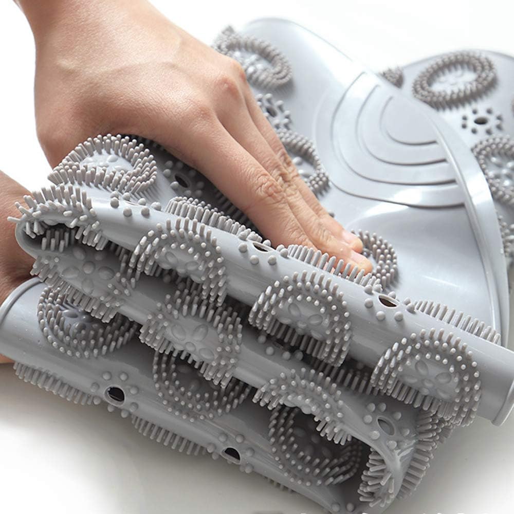 Shower Mat, Round Shower Stall Mat, PVC Bathtub Mat, Non Slip Bath Mat with Suction Cups and Drain Holes, Machine Washable for Bathroom Bathtub Swimming Pool