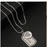 Cross-border jewelry, European and American brands, the same titanium steel necklace, men's hip hop fashion brand Medusa head portrait, zinc alloy pendant
