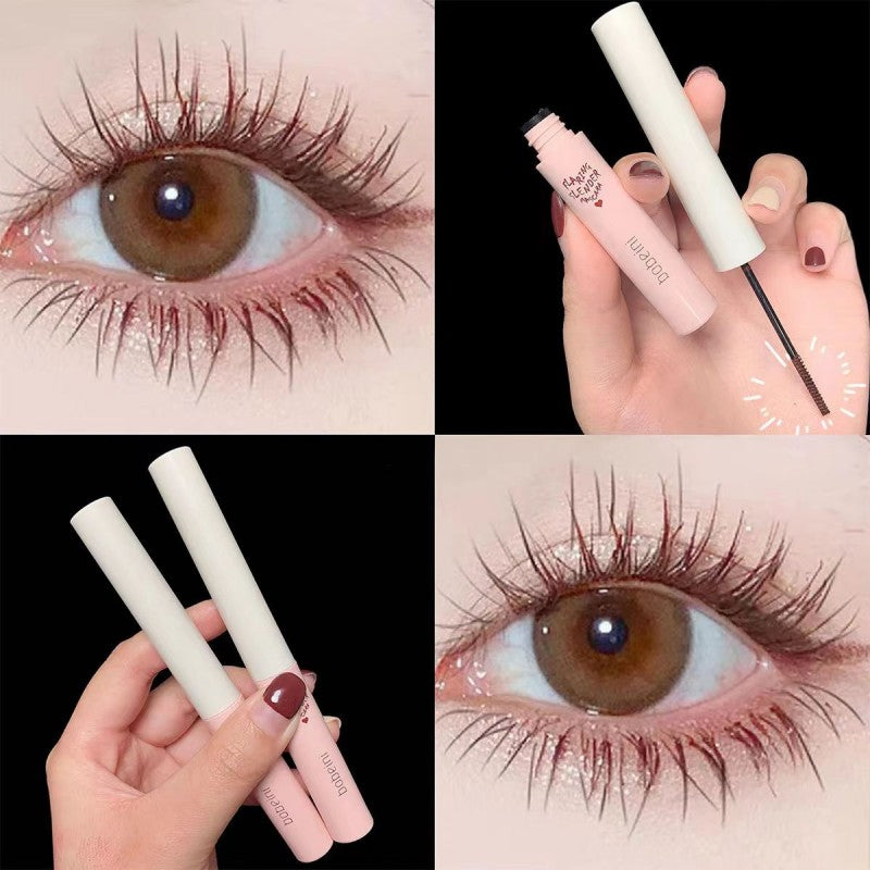 Mascara Fine Brush Head Waterproof Sweat Proof Lengthened Volume Warping Eye Waterproof mascara will last for a long time Makeup Eye black cross-border super long thin brush head
