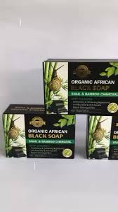 Pei Mei Organic African Black Soap With Snail & Bamboo Charcoal