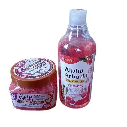 2 in 1 DR MEINAIER Alpha Arbutin Face & Body Serum + Sugar Scrub
