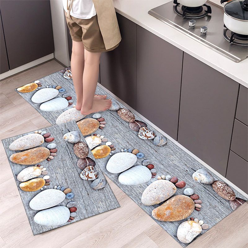 2 Pieces Kitchen Rugs Set Non Slip Kitchen Mat Rubber Backing Mat Slip Kitchen Mats and Rugs Waterproof Kitchen Rug Ergonomic Comfort Standing Mat