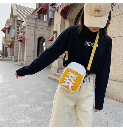 Canvas Crossbody Bag Mini Bag Shoe Style Small Bag Mobile Phone Bag pouch