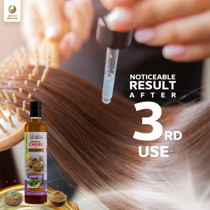 Amailco Rosemary Oil for Hair Growth With Chebe Powder | 10 in 1 Hair Growth Oil with African Chebe Powder For Hair Growth Rosemary Hair Oil For Hair Fall and Regrowth Scalp Oil 250ml