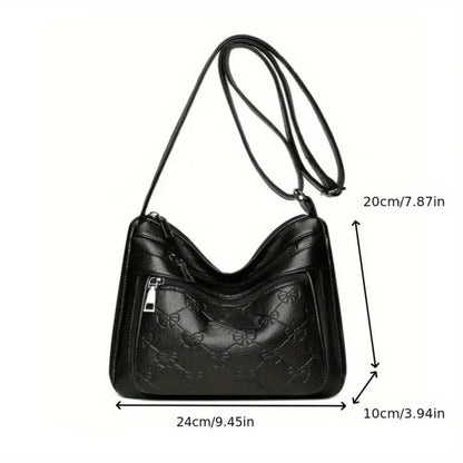 Women'S Shoulder Bag Anti-Aging Embossed Mommy Bag, Made of PU with a Genuine Feel, Crossbody Bag