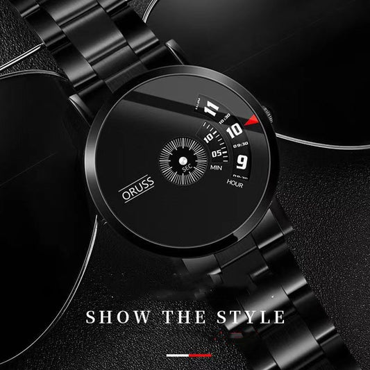 ORUSS Men Watches Personality Steel Strap Quartz Men's Sports Watches Waterproof Male Wrist Business Watch Wristwatch