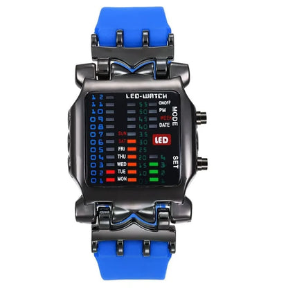 New Watches Multifunctional Popular Square Dial Unisex Binary LED Digital Watches Rubber Band Casual Sport Outdoor Wrist Watch Luminous Smartwatch For Men Women Smart Bracelet Gifts