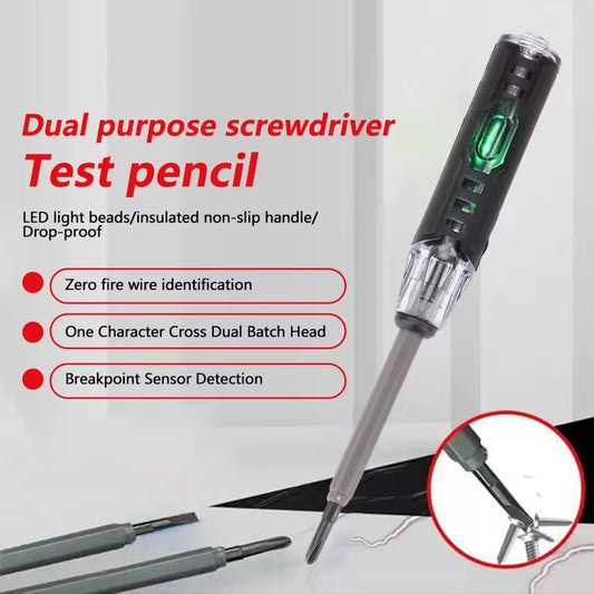 Electrical Tester Pen 2-In-1 Electricity Detector Strong Magnetic Tester Pen High Torque Slotted Electric Pen Electrical